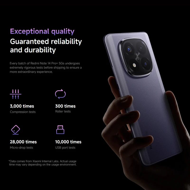 Xiaomi Redmi Note 14 Pro Plus NFC 5G Snapdragon®Display AMOLED com Câmera 200MP, 7S Gen, 1.5K, 5110mAh Bateria, 3,6, 67",Carregador não incluído