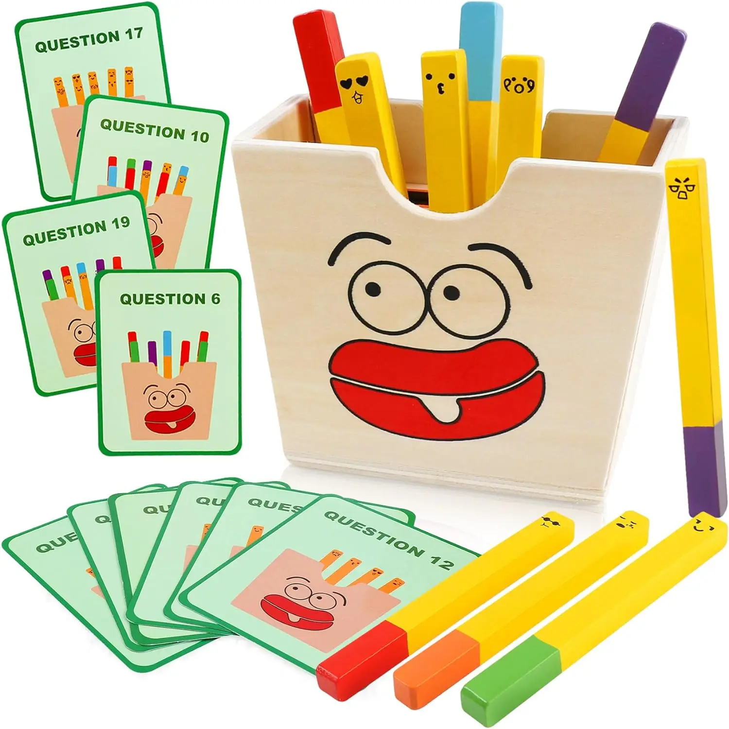 Giocattoli per patatine fritte in legno Montessori, gioco di abbinamento sandwich di Amburgo, mini cibo, giocattoli per l'ordinamento dei colori della forma sensoriale dei bambini