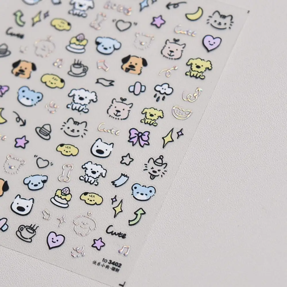 Pegatinas de dibujos animados para uñas, calcomanías de manicura 3D, autoadhesivas, suaves, multifunción