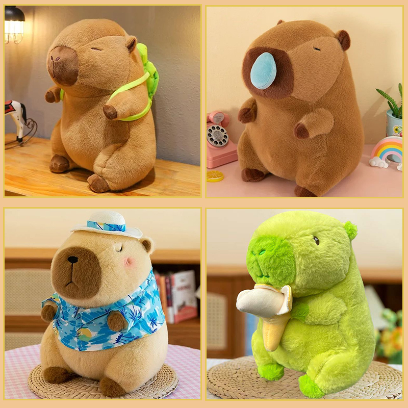 น่ารัก Capybara Plush ของเล่นยืด Snot K จําลองสัตว์ตุ๊กตา Plush ของเล่นตุ๊กตาเด็กของขวัญเต่า Capybara ผลไม้ Dol