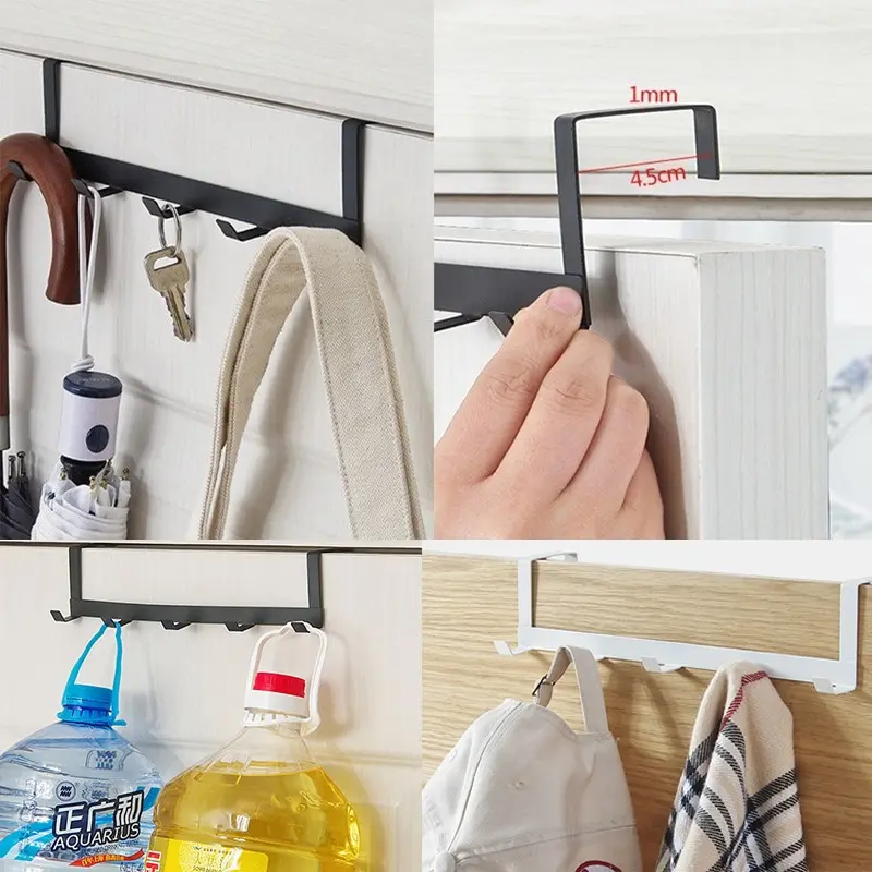 Haken über der Tür, 5-Haken, für Zuhause, Badezimmer, Organizer, Kleidung, Mantel, Hut, Handtuchhalter, Badezimmer, Küchenzubehör