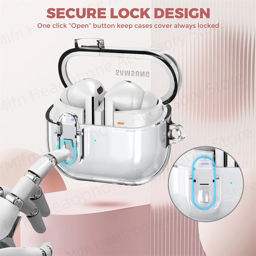 Transparent lock with cleaning kit Case for samsung galaxy buds 3/galaxy buds3 pro for Galaxy Buds 3 3Pro Charging Case 2024 New