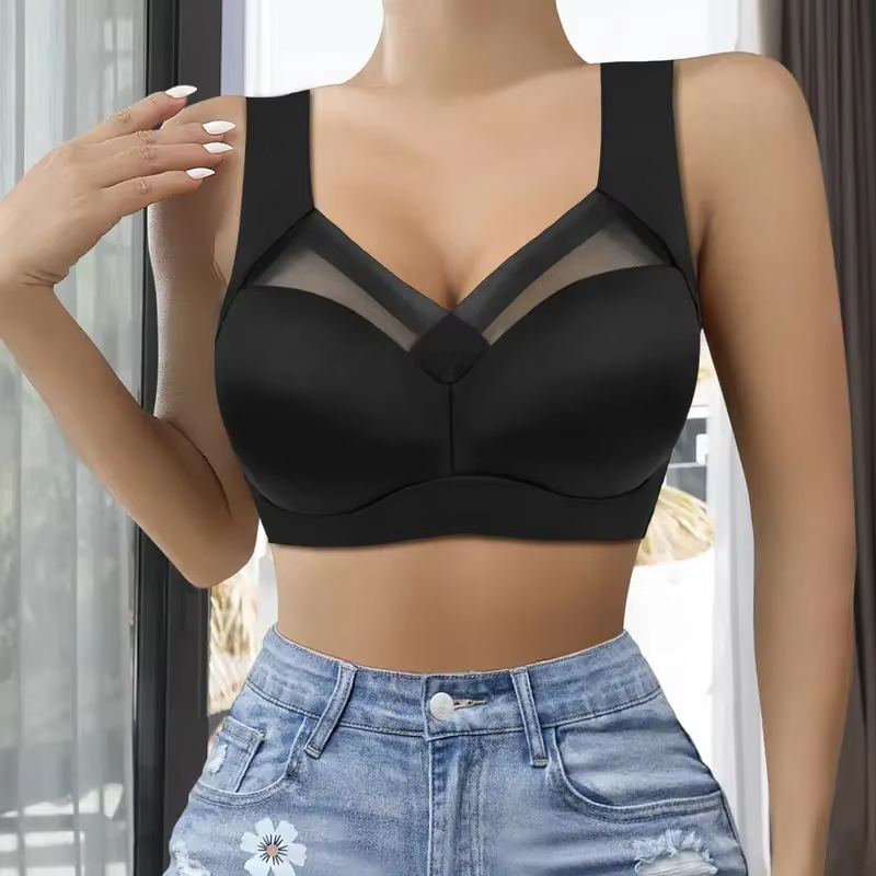 Reggiseno sportivo solido senza fili, comodo e traspirante, senza cuciture, push up, canotta da allenamento per corsa, reggiseno quotidiano, lingerie e biancheria intima da donna