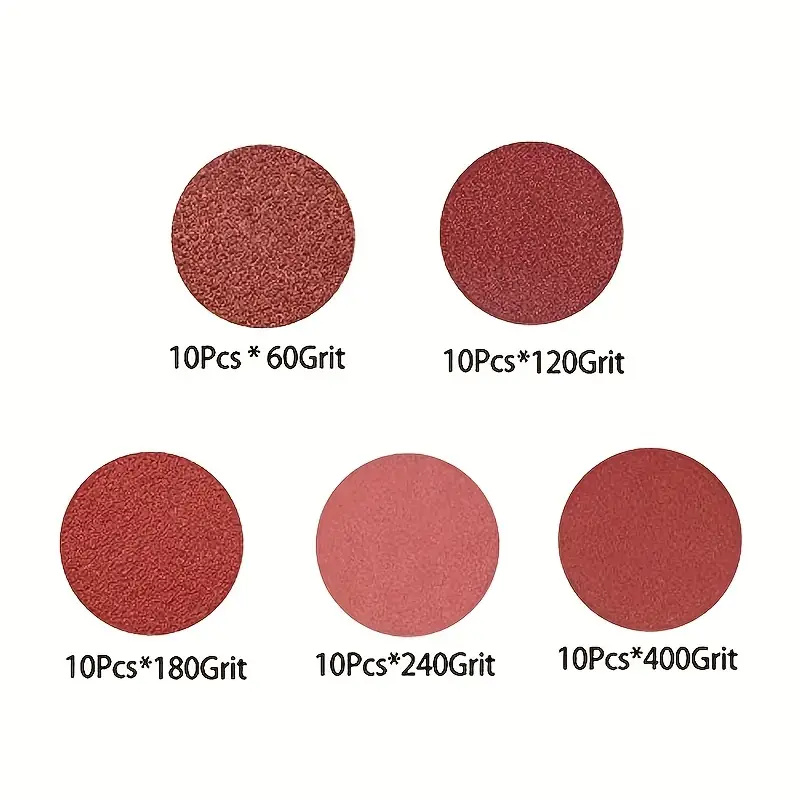 8 หลุม 125 มม.กระดาษทรายงานไม้โลหะบดแผ่นขัดขัดเครื่องมือ 60/120/180/240/400 กรวด