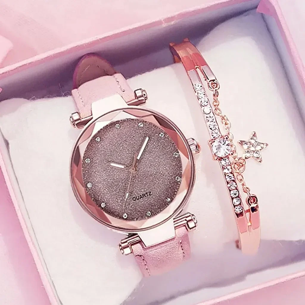 Luxo Rhinestone Bracelet Watch para mulheres, céu estrelado relógios para senhoras, relógio de pulso, novo