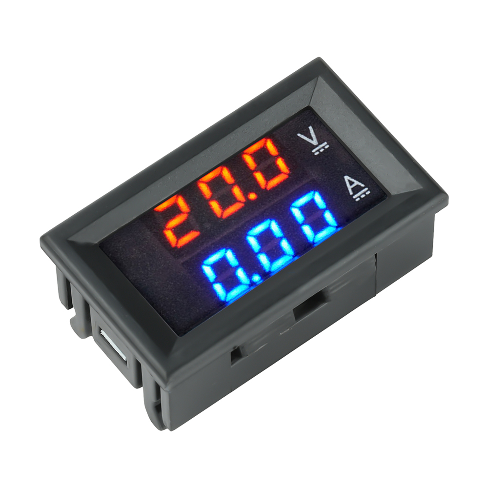 H28UI5 LED Digital Voltmeter DC 0-300V 10A 50A 100A Voltmeter Ammeter Red + Blue LED Amp Dual Digital Volt Meter Gauge