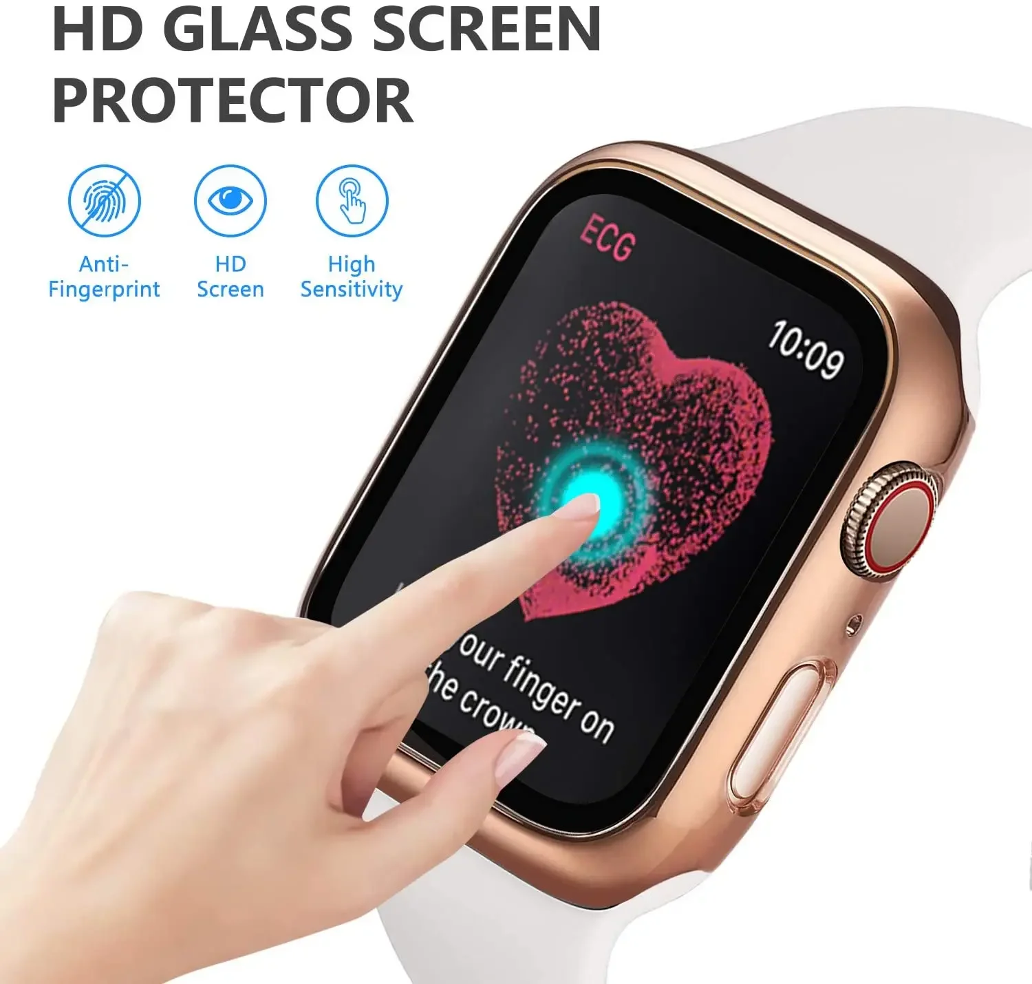 Szkło hartowane + osłona do Apple Watch 9 8 41mm 45mm 42mm 38mm PC bumper Screen Protector Case iWatch series 7 6 5 4 se 44mm 40mm