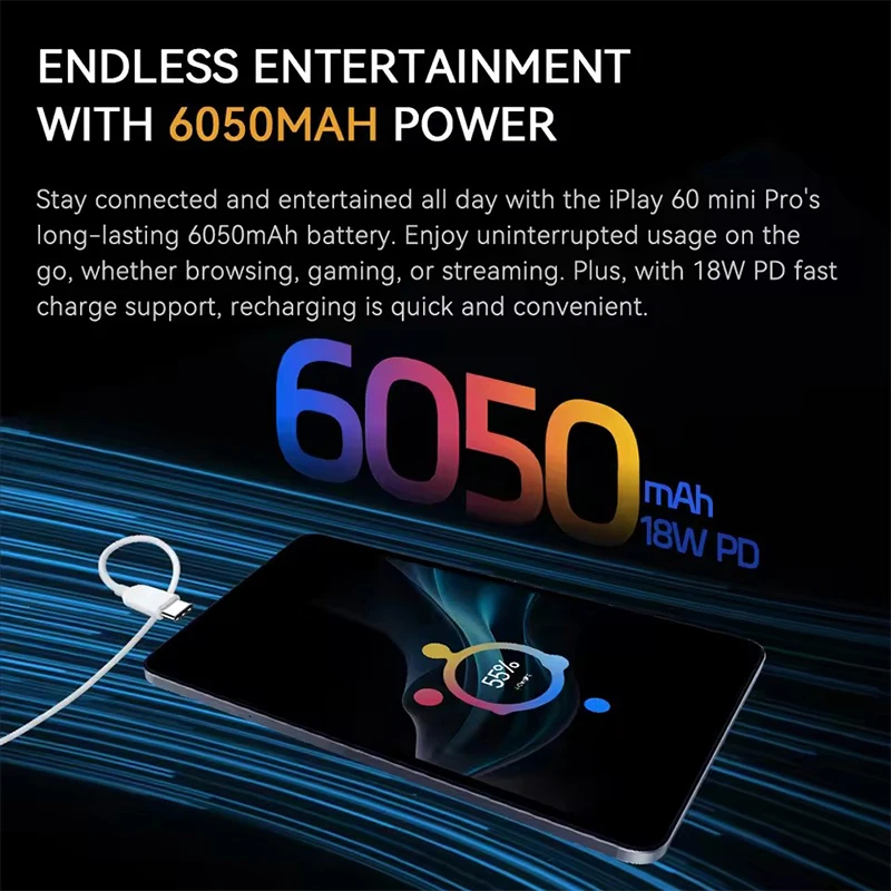 ALLDOCUBE iPlay60 Mini Pro Tablet 8,4" Display Helio G99 Android 14 16 GB (8 GB + 8 GB virtuell) RAM 128/256 GB ROM 6050 mAh 4G LTE Tablet