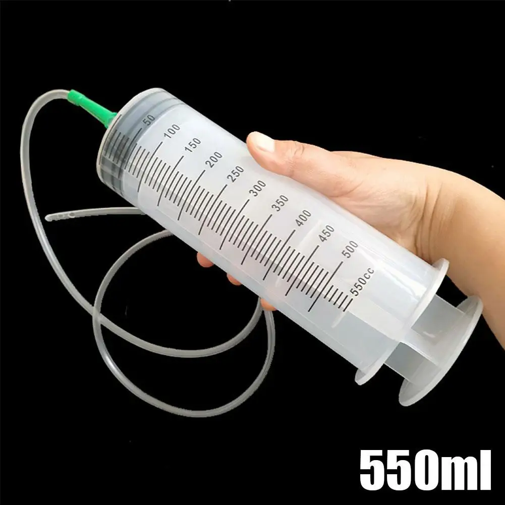 Grande Capacidade Seringa Bomba de óleo, Pet Feeding Measuring Pump, Hidroponia Nutriente, Big Seringa, 100 ml, 300 ml, 550ml, 1m Mangueira, Novo, 2024