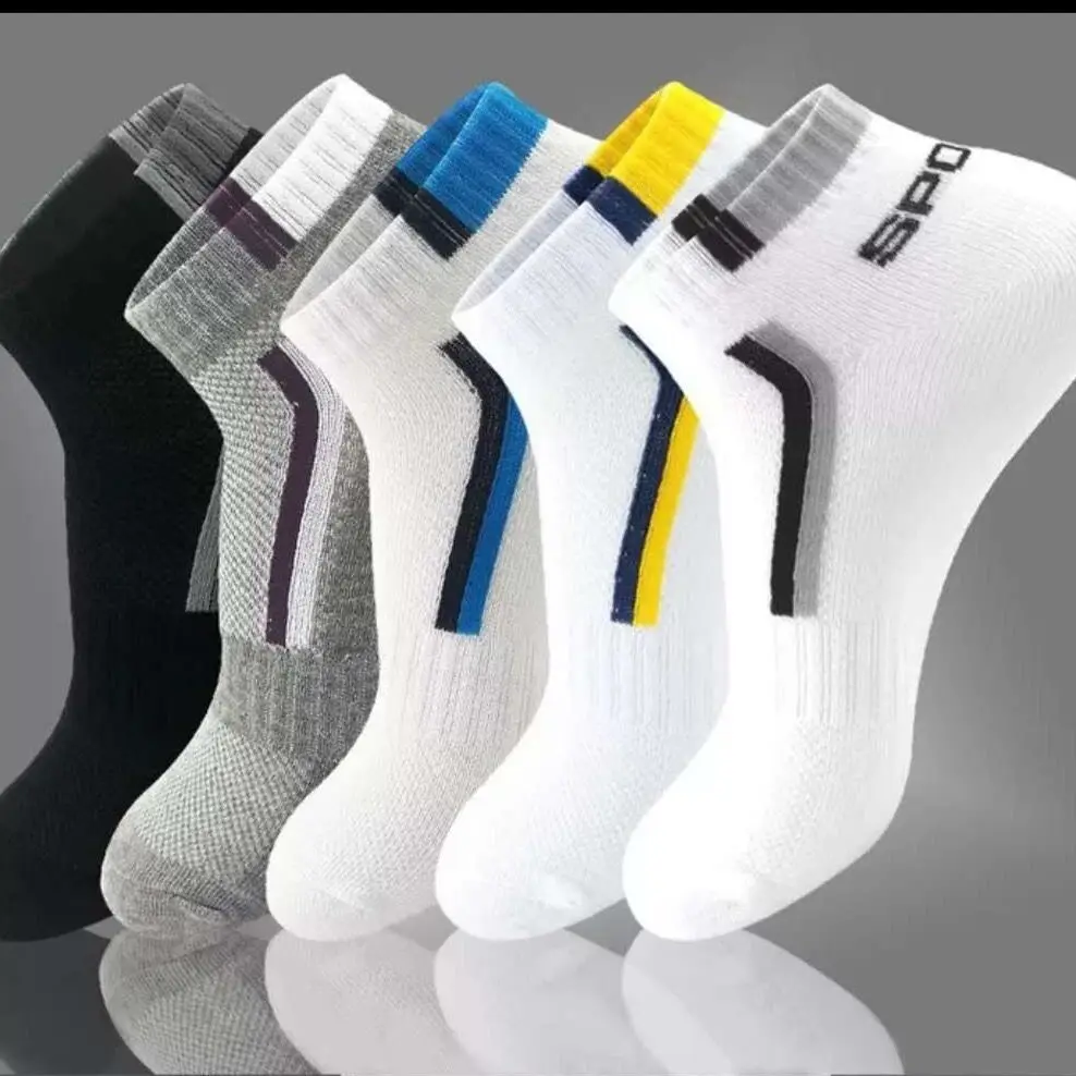 5 pares de calcetines para correr para hombre, calcetines deportivos transpirables, profesionales, absorbentes del sudor, informales y cómodos.