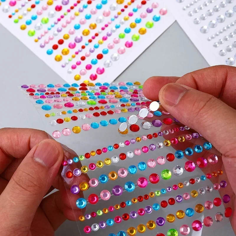 Strass Acryl Gesicht Dekoration Aufkleber Party Augen Make-Up Kristall Selbst-klebe DIY Aufkleber Mädchen Gesicht Diamant Tattoo Aufkleber