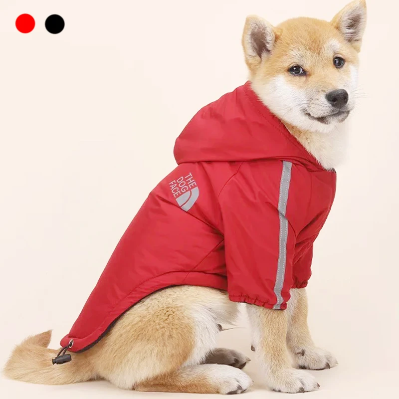 Otoño Invierno mascota perro abrigo impermeable cachorro Chaqueta de algodón cálida la cara del perro Sudadera con capucha ropa reflectante para perros gatos ropa