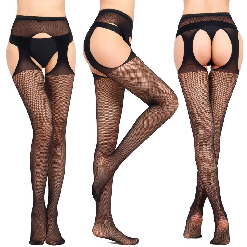 SIMPLEJWEL 4pcs/1pcs Fishnet Garter Belt Stocking Suspender Pantyhose Tights Thigh High Summer Sexy Hot 4pack 1pack