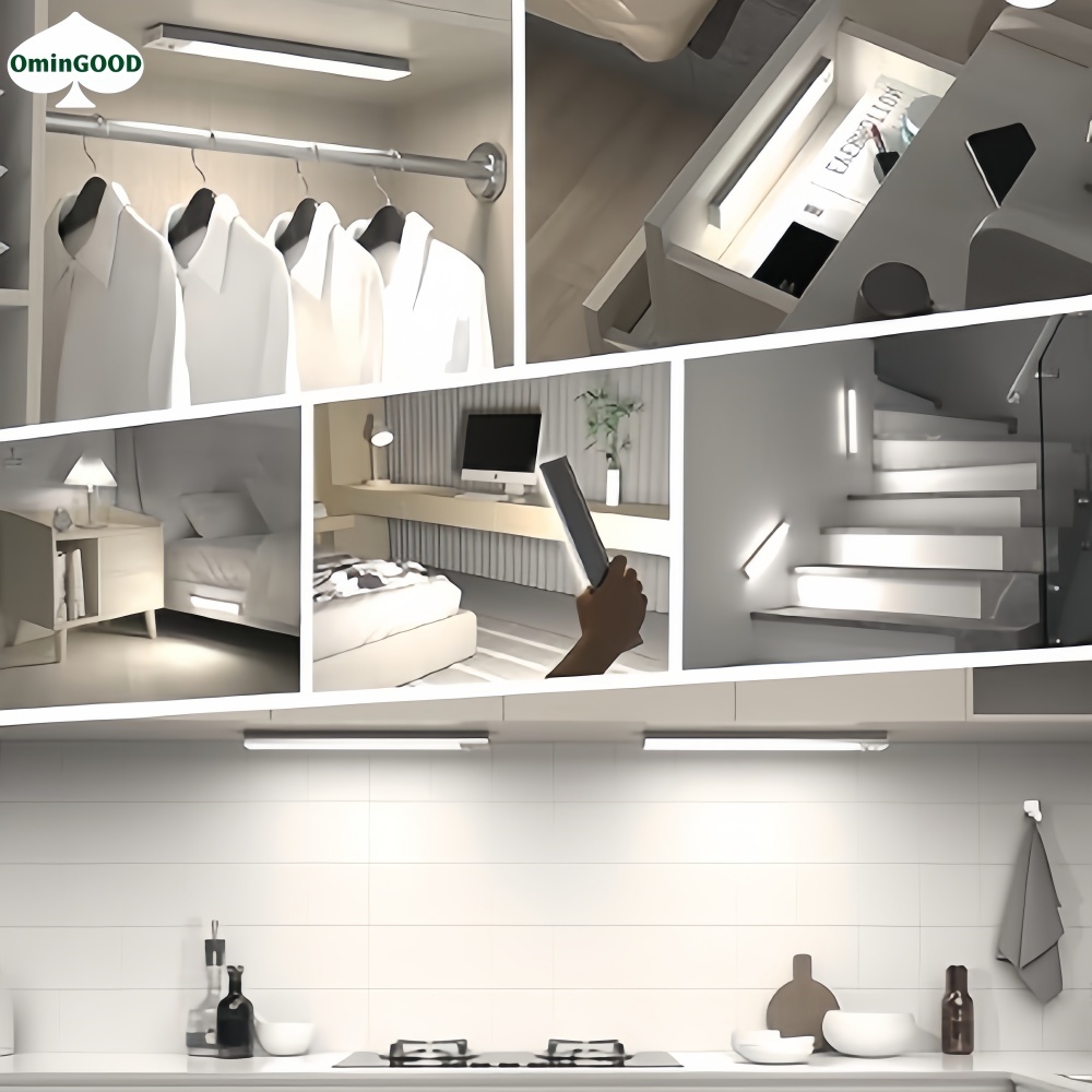 Rechargeable LED motion sensing lights, indoor cabinets, bar lighting, corridor lighting, easy magnetic installation