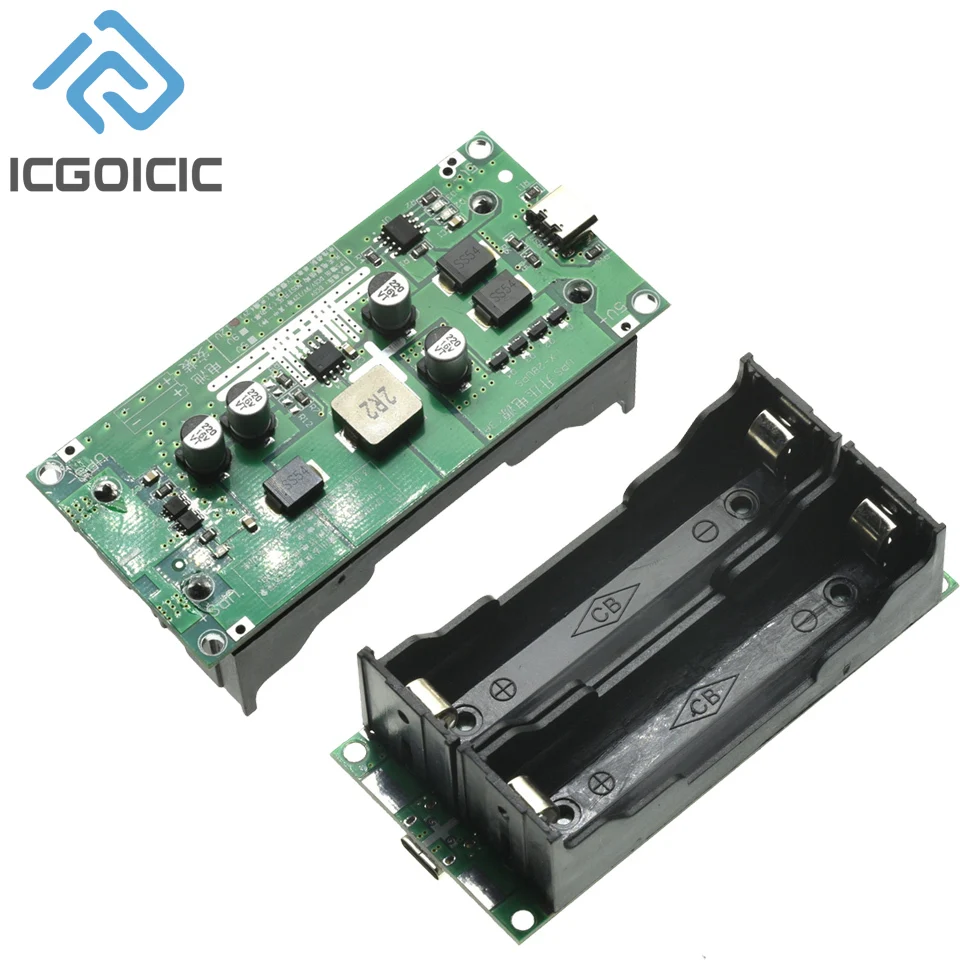 Módulo de cargador de batería tipo C 15W 3A 18650 DC-DC Boost 5V 9V 12V UPS convertidor de fuente de alimentación
