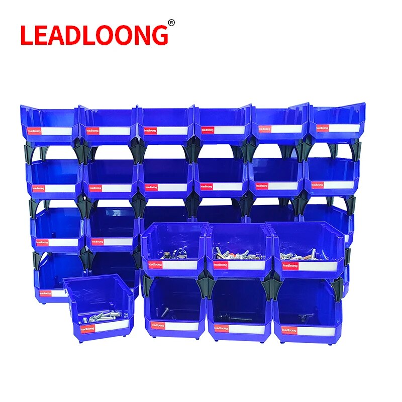 LEADLOONG V1 bac de rangement 6/24 pièces 13.5x10.5x7.6 cm/5x4*3 pouces étagère à plusieurs niveaux autoportante pour conteneur empilable suspendu au Garage