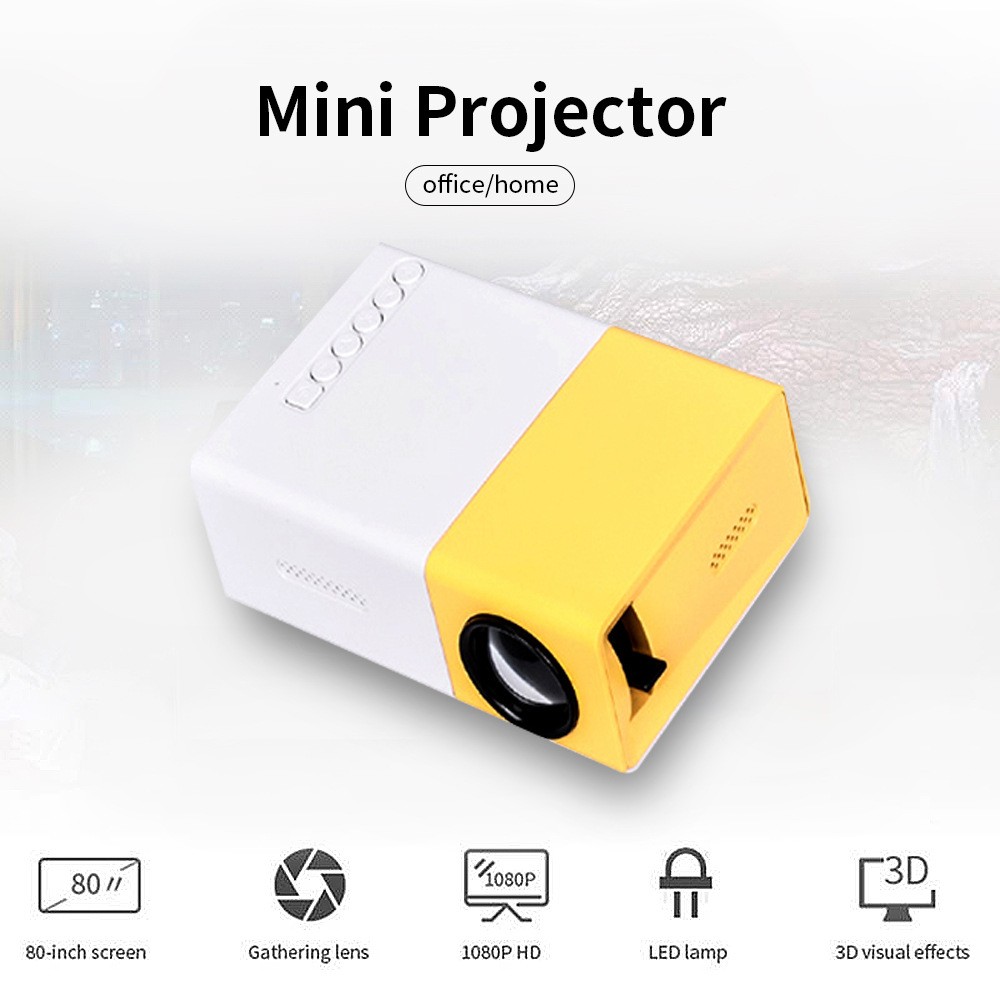 Clearance_YG300 Mini proiettore LED Yg300 Versione aggiornata 1000 lumen 320x240P Proiettore per lettore multimediale domestico audio USB compatibile HDMI