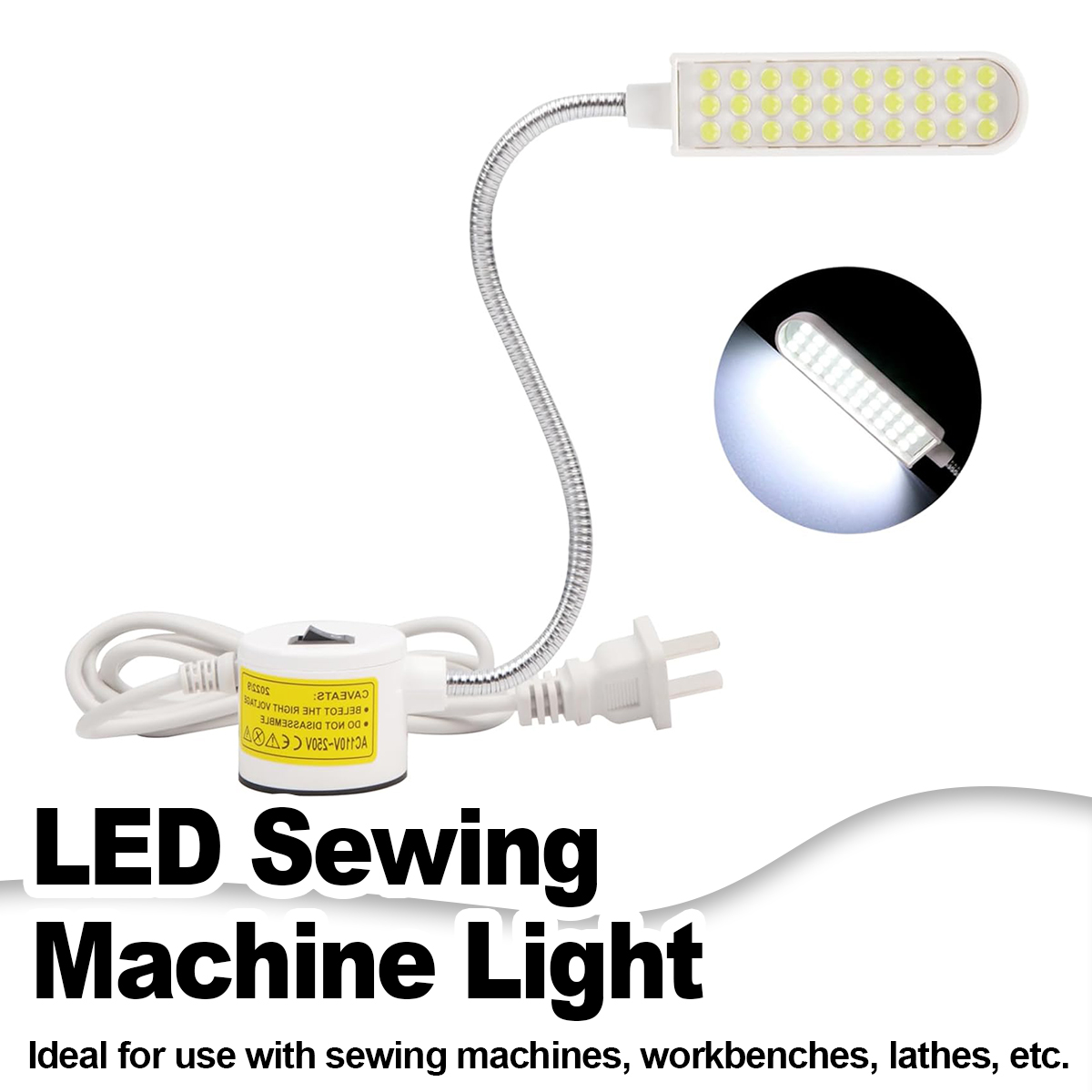 Промышленная лампа Led 1w 2w 3w гибкая рука гусиная шея рабочая лампа магнит швейная машина адсорбционная база разъем Eu / Us