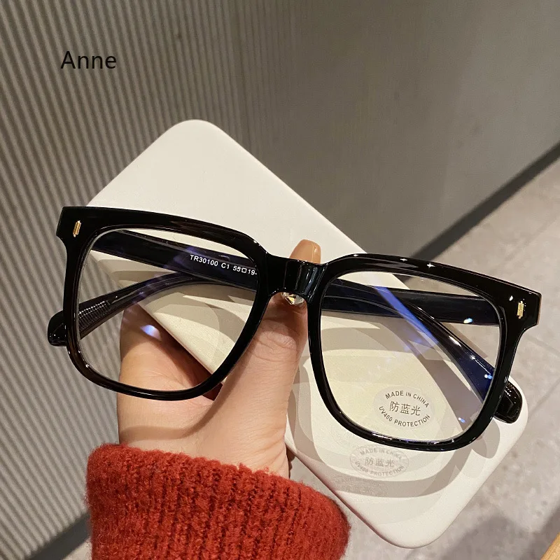 Gafas para miopía con acabado transparente grande para mujer, gafas graduadas a la moda para miopía, gafas de lujo con menos dioptrías