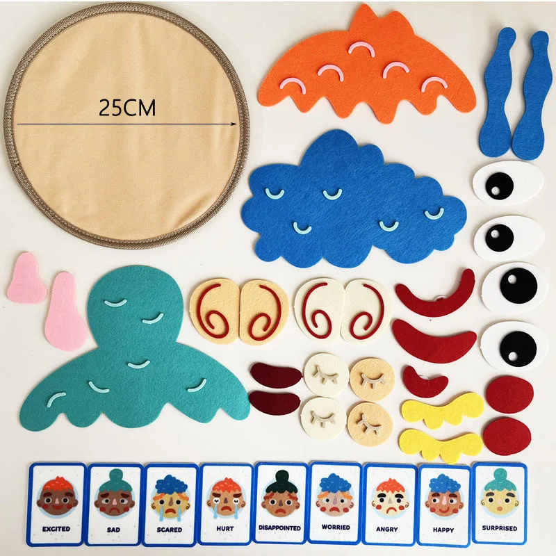 สติกเกอร์แสดงอารมณ์ DIY สำหรับเด็ก – เกมการเรียนรู้การแสดงออกทางอารมณ์สำหรับเด็กปฐมวัย, ของเล่นหน้าตานิยมแสดงอารมณ์
