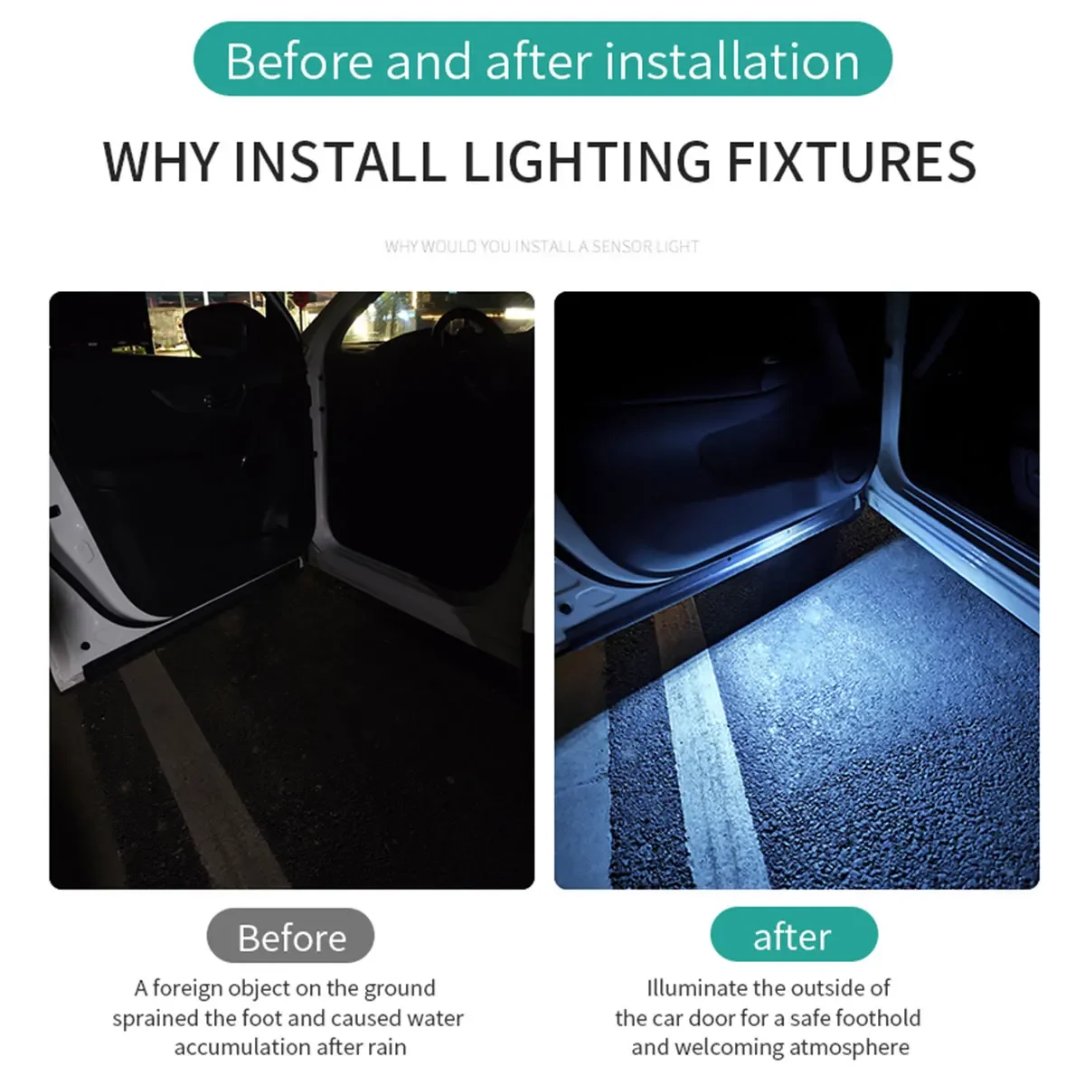 Car Door Lights LED Colorful Flashing Decorative Welcome Light Magnetic Paste Auto Open Door Emergency Warning Signal Lamp