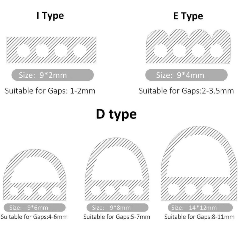 Nova tira de borracha de silicone de 6m, tira de vedação tipo i/e/d para portas, janelas, autoadesiva, anticolisão, à prova d'água