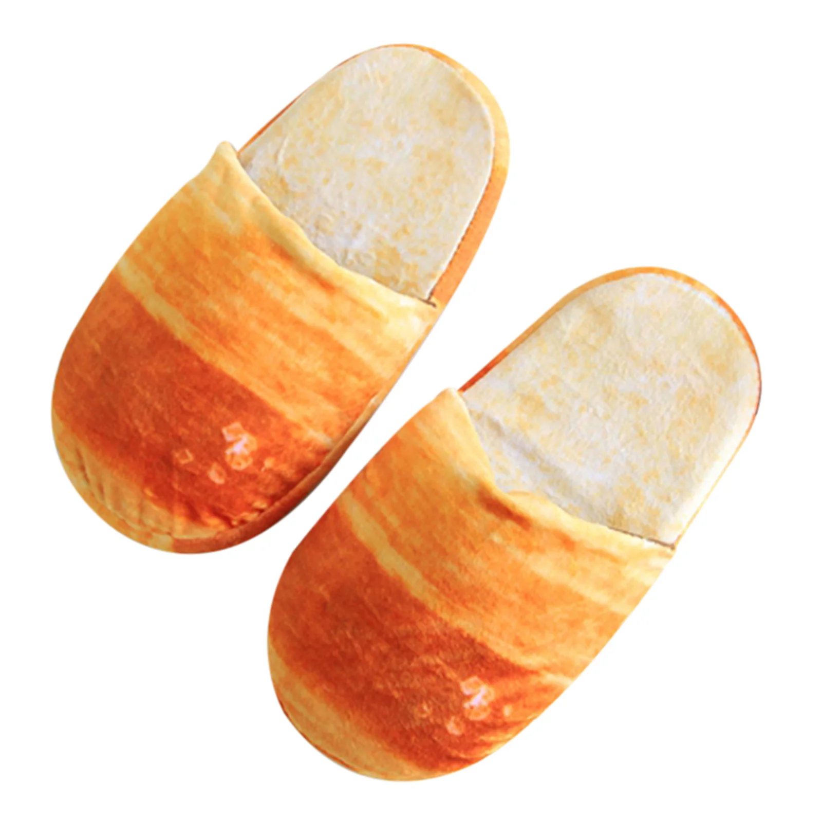 Zapatillas de algodón de pan de simulación, pantuflas de algodón cálidas de felpa antideslizantes con fondo suave para el hogar de invierno