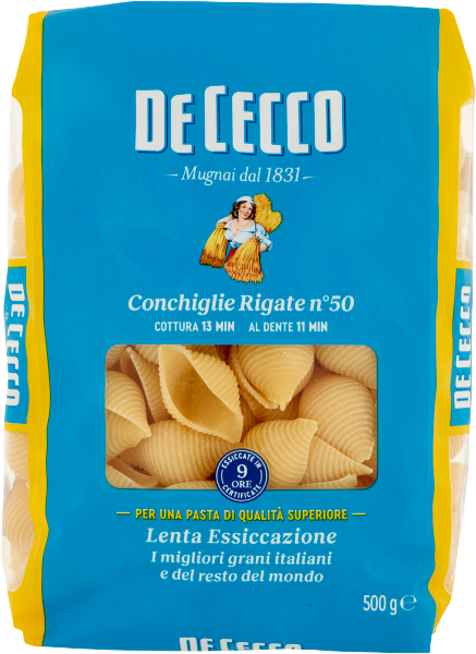 Nudel schalen Pasta di Semola Conch iglie n50 500g-de Cecco