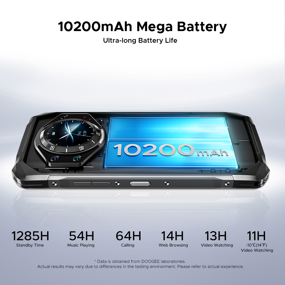 DOOGEE S119 teléfono resistente 6,72 "FHD + pantalla IPS 8GB RAM 512GB ROM 100MP AI cámara principal 10200mAh batería 33W Android 14 NFC