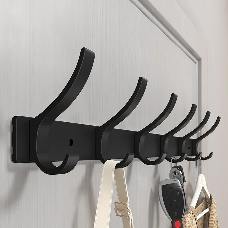 สีดํา Robe Hooks ผ้าเช็ดตัวแขวนเล็บ Wall Rack Hooks Coat ผู้ถือเสื้อผ้าสําหรับห้องน้ําห้องครัวอุปกรณ์เสริม