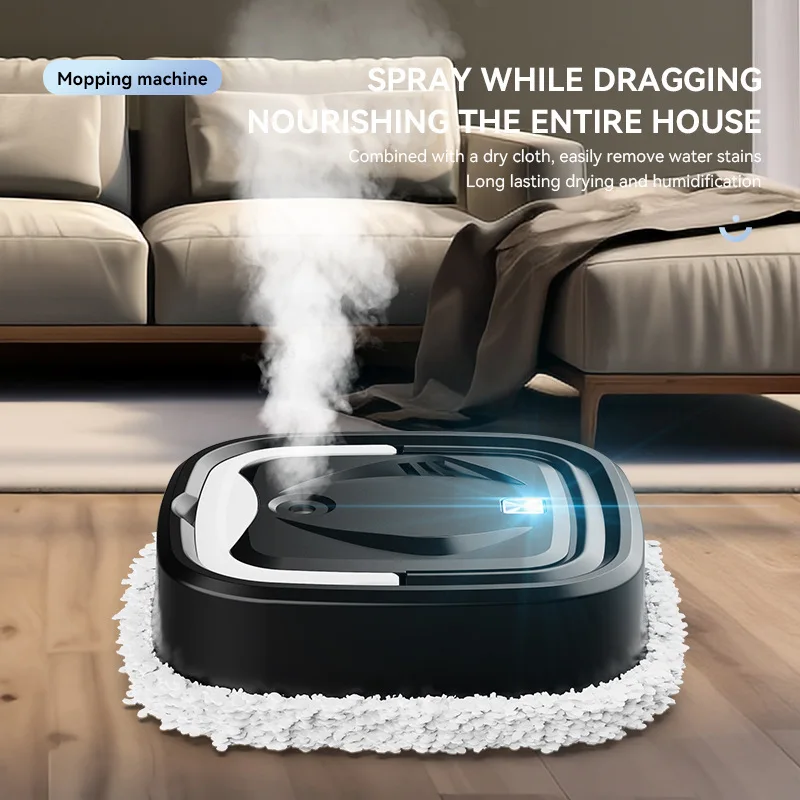 Aspirateur électrique domestique, Robot de balayage sans fil rotatif, nettoyage puissant, Spray d'humidification, balayage sec et humide