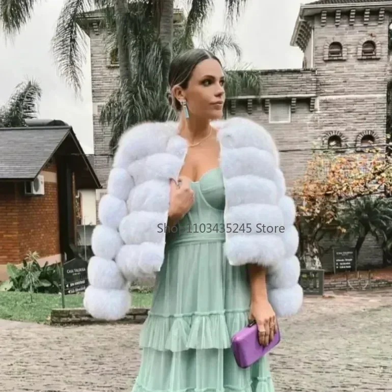 Moda damska płaszcz ze sztucznego futra super gorąca jesień zima kobiety krótkie futro ze sztucznego lisa puszysta kurtka wysokiej jakości 5xl damskie futrzane płaszcze