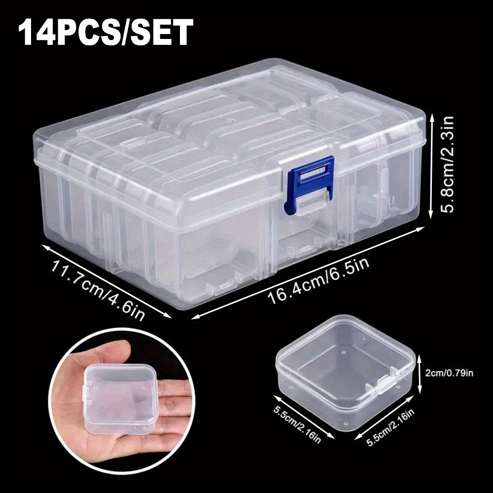 La boîte d'emballage indépendante transparente est des organisateurs de petites perles, des étuis de rangement en plastique, Mini stockage de perles transparentes