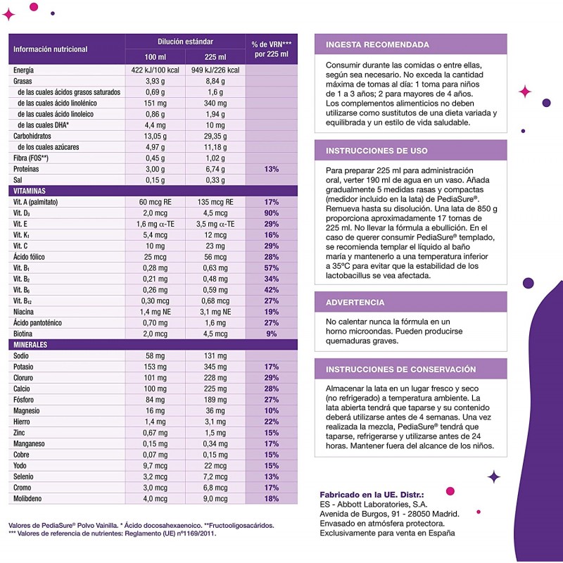 Pediasure Sabor Vainilla 850 Gr