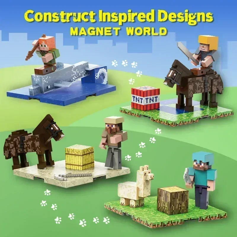 Blocos de construção magnéticos brinquedos presentes placa base magnética papel crianças ímã tijolo conjunto idade 6 + diy forte ímã placa base brinquedo
