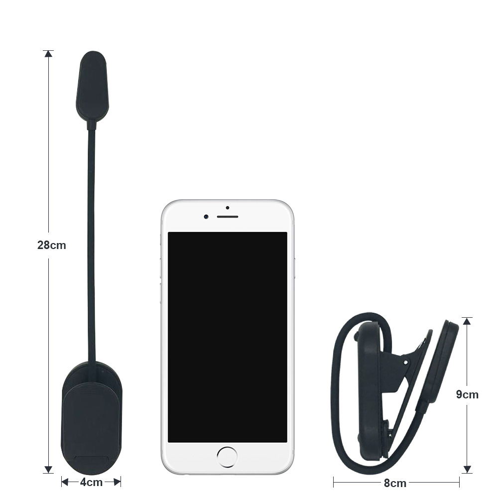 Luz de libro con Clip roja de 620nm, luz de lectura portátil recargable, sin luz azul, cuidado de los ojos para la hora de dormir, luz nocturna para aliviar la migraña