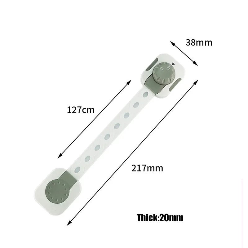 3Pcs/Set Child Safety Strap Locks Multi-Use Adhesive Plastic Baby Proofing Locks For Cabinets and Drawers,Toilet,Fridge