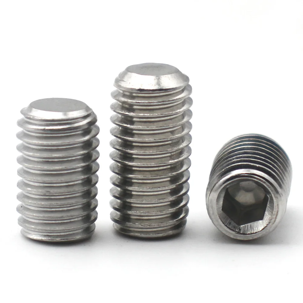 2-10 Uds M1.6 M2 M3 M4 M5 M6 M8 M10 304 tornillos con cabeza hexagonal de acero inoxidable punta de copa DIN916 tornillos sin cabeza hexagonal