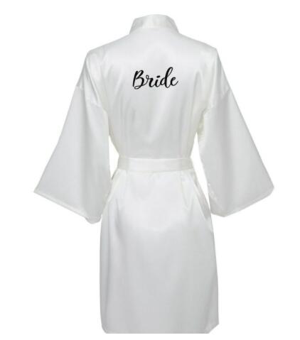 Bata de seda satinada, bata de novia para mujer, bata de boda, batas de dama de honor, batas de novia negras
