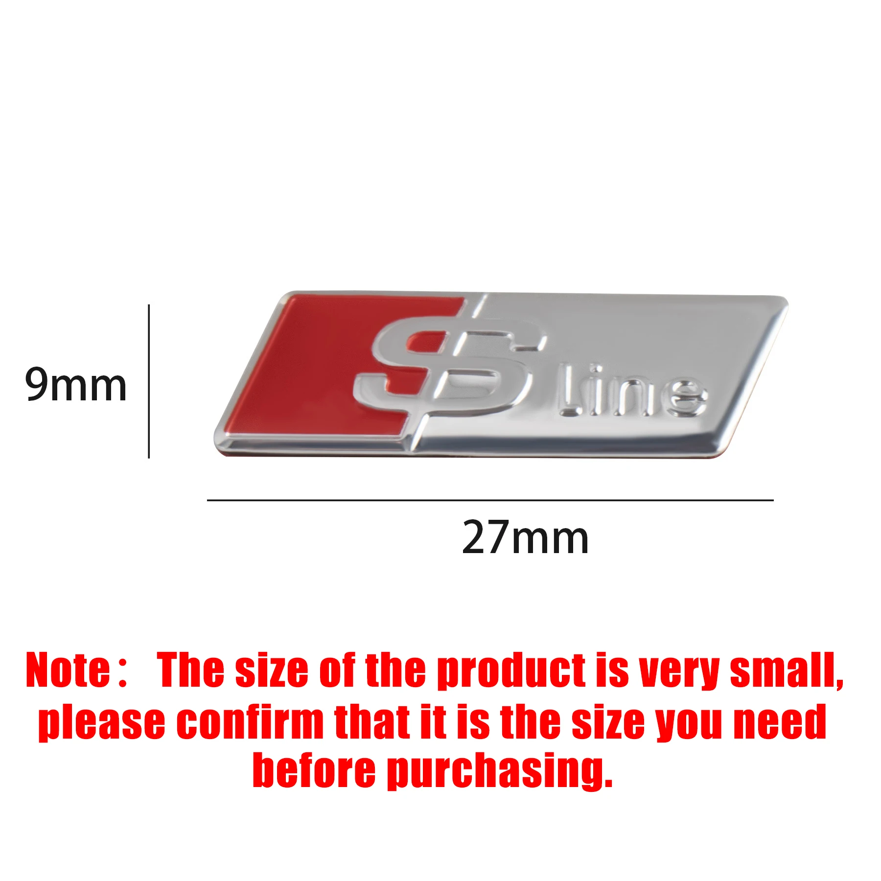 3D Aluminum SLINE RS Badge Car Steering Wheel Sticker Auto Emblem Decoration Accessories for Audi A4 A3 A5 A6 A7 A8 Q3 Q5 Q7 Q8
