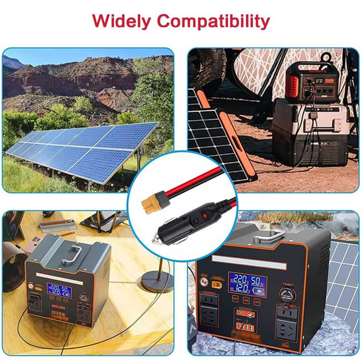 Mais novo isqueiro de carro para xt60 12v 24v cabo de carregamento para allpowers s2000 bluetti eb55, anker 757/767 ecoflow delta series