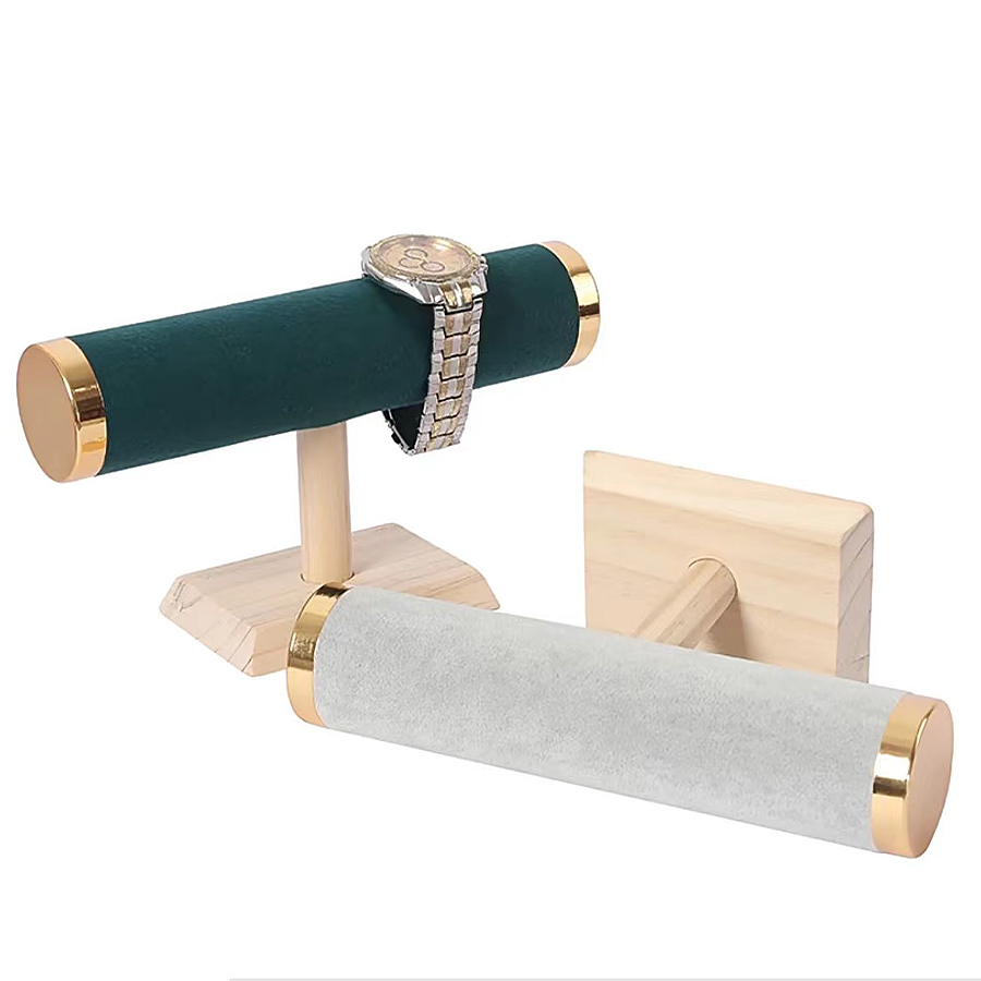 Massivholz einlagige Metallabdeckung Armbandhalter Verpackung liefert Schmuck Display Juwelier Organizer Frau