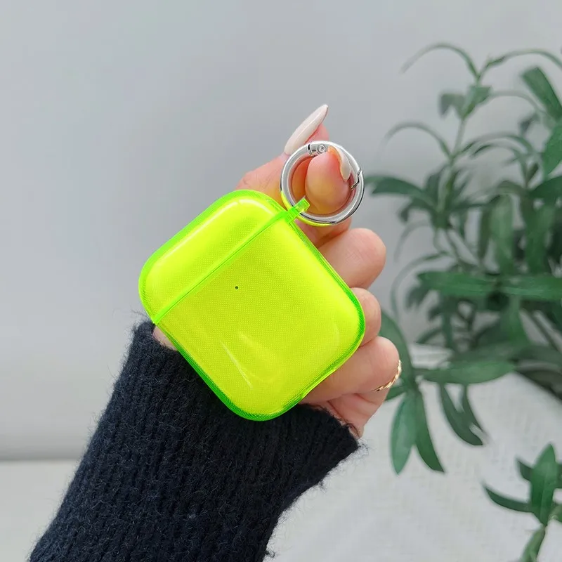 Funda fluorescente para auriculares de Color caramelo para Apple AirPods Pro 3 Air Pods 4 2 1 funda protectora transparente de TPU suave y transparente