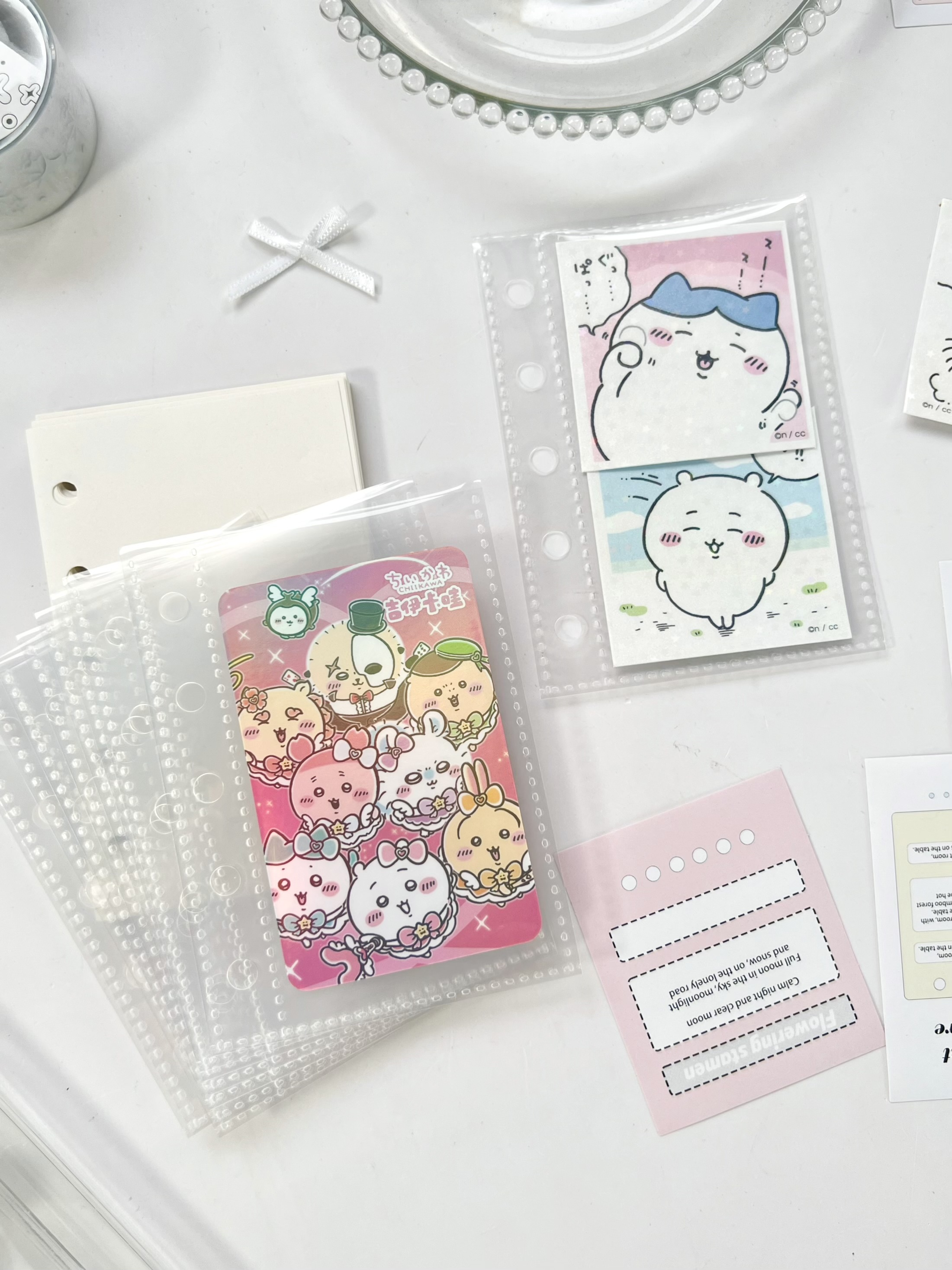 M5 5 穴グリッターピンク黒透明バインダールーズカバージャーナルスケッチブックアクセサリー日記事務用品