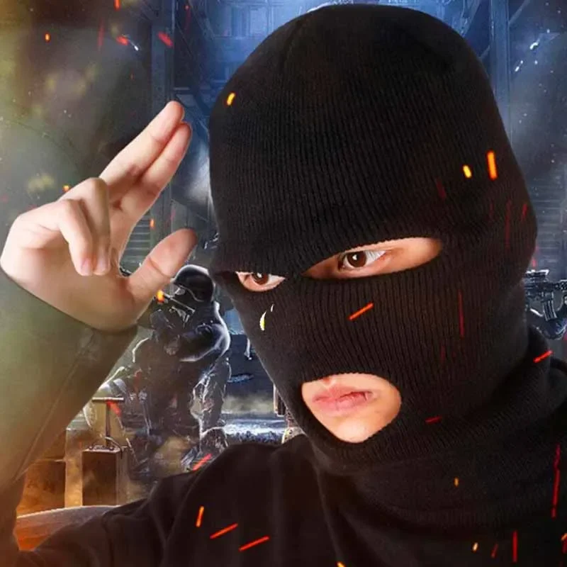 オートバイのフェイスマスク陸軍戦術マスク 3 穴フルフェイスマスクスキーマスク冬キャップバラクラババイクモトヘルメットフルヘルメット