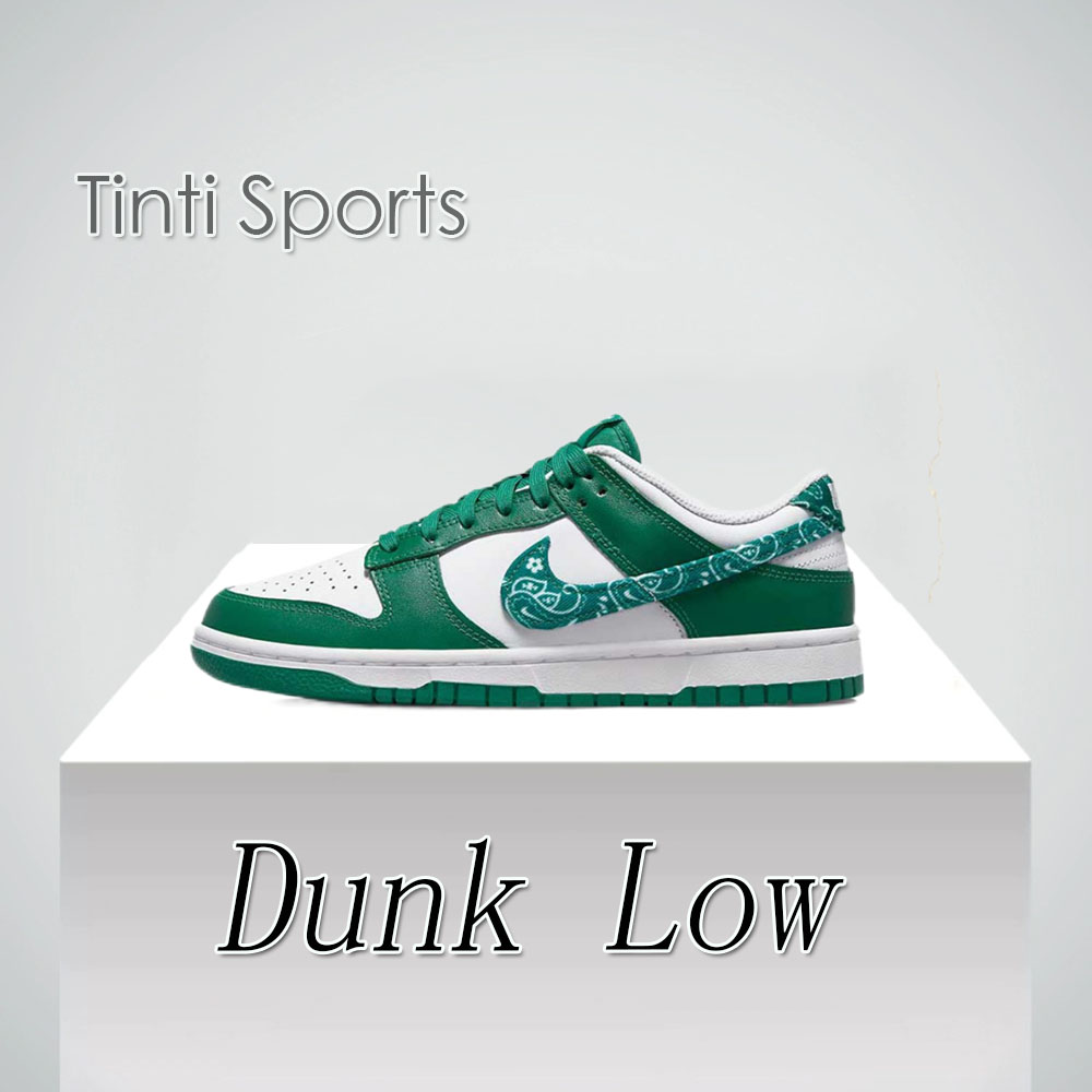 Nike New Dunk Low รองเท้าผ้าใบสําหรับบุรุษและสตรีฤดูหนาวรองเท้าบอร์ดกันกระแทกน้ําหนักเบารองเท้าผ้าใบแฟชั่นคลาสสิกสีขาวและสีเขียว