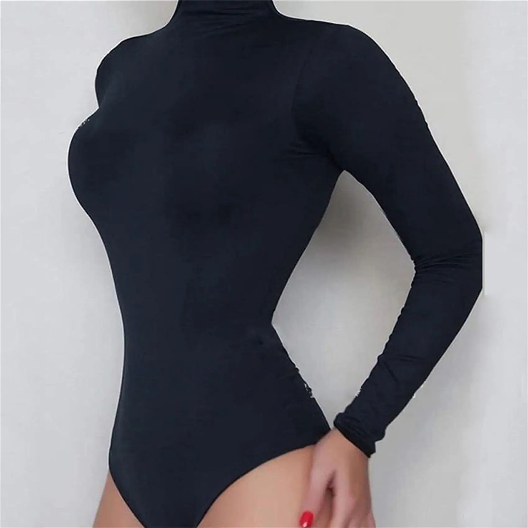 Damen Roll kragen pullover Langarm Bodys Mode Basic Layer Jumps uit Slim Fit weiche Unterwäsche Tops