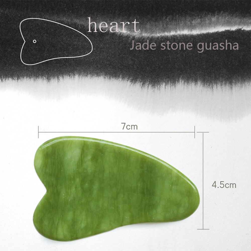 Tablero de masaje Gua Sha de piedra de Jade Natural, placa raspadora Guasha, herramientas de masaje de salud y belleza facial para el cuidado de la piel de la cara, cuello y espalda, 1 ud.