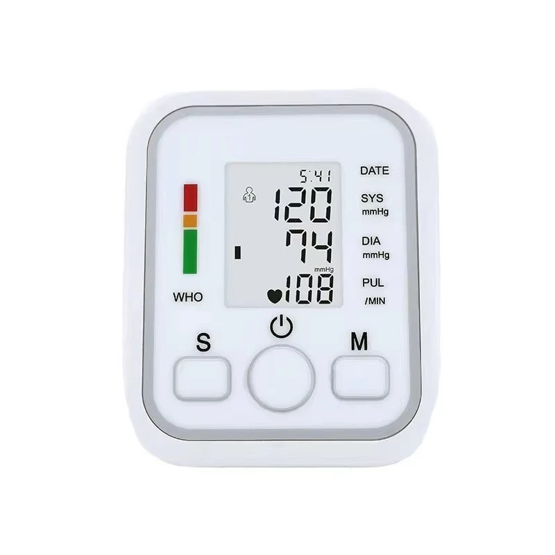 Monitor de presión arterial AJC, tonómetro Digital, medidor de presión arterial para la parte superior del brazo, esfigmomanómetro médico automático BP, pulso