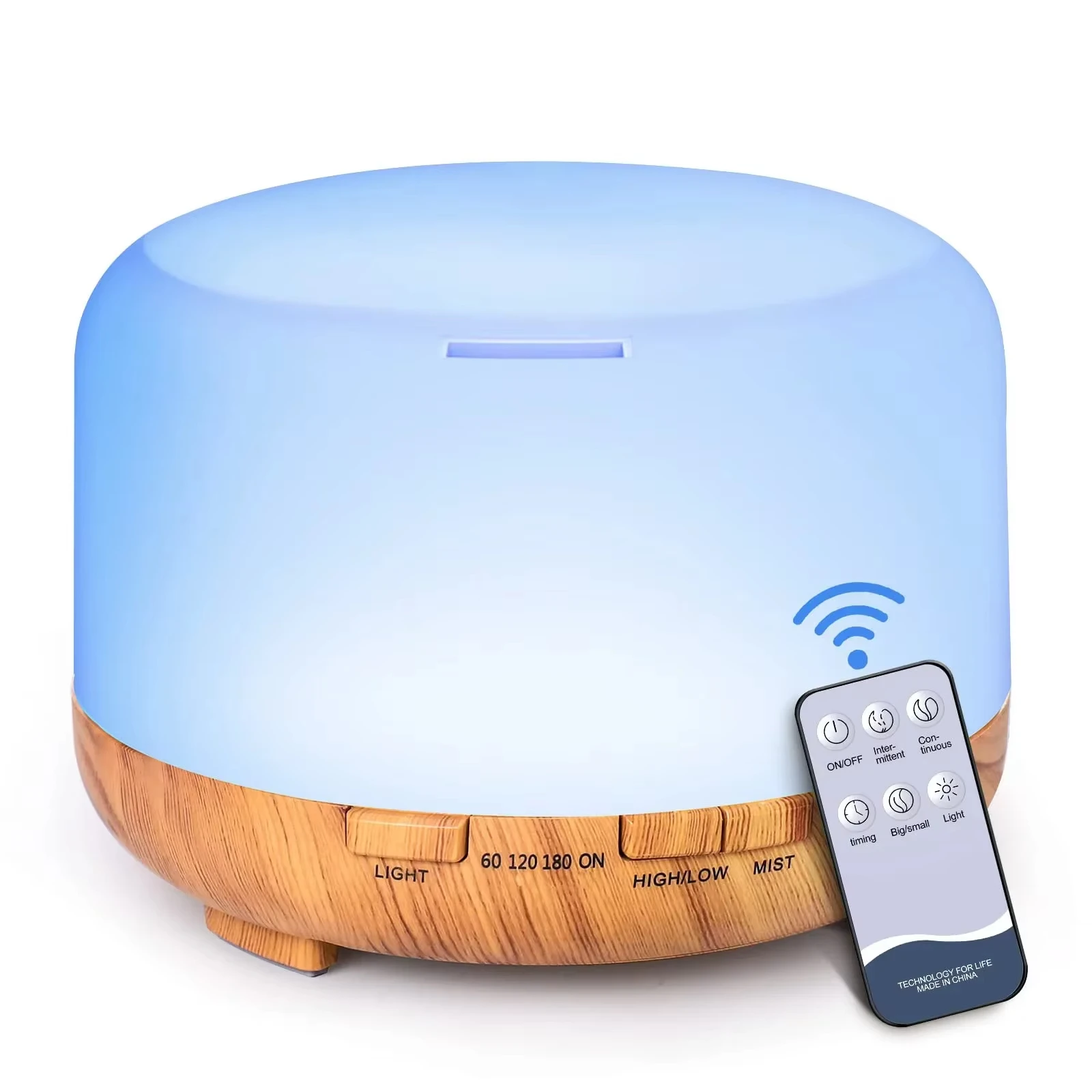 Umidificador de ar difusor de óleo essencial 500ml ultrassônico fabricante de névoa fria umidificador usb lâmpada led difusor de aroma elétrico ﻿